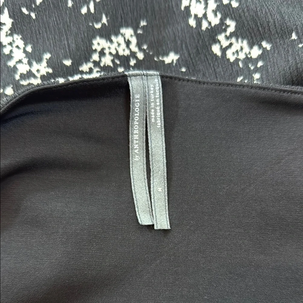 Anthropologie Sweetheart‎ Puff Sleeve Textured Black Print Cropped Blouse Size M - Picture 7 of 9